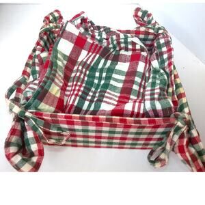 Vintage Tie Corner Napkin Basket With 3 Napkins
